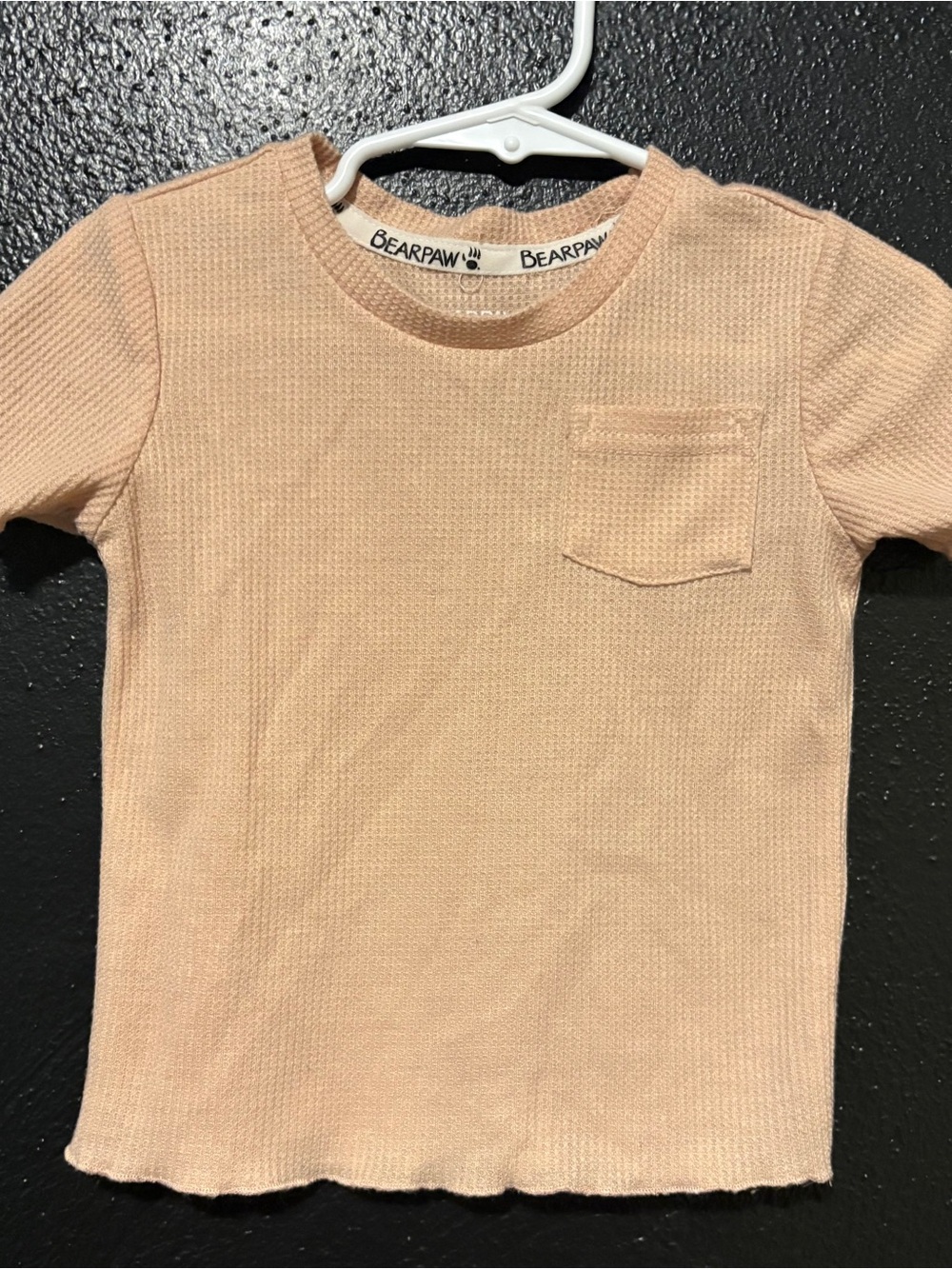 Bearpaw Kids' Peach Short-Sleeve Waffle Knit Top 2T